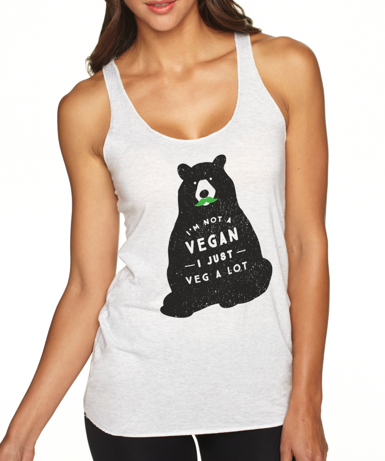 "I'm Not A Vegan, I Just Veg A Lot" Tank, Apparel, Green Mustache, Mustache Munchies, healthy organic vegan gluten-free snack crackers
