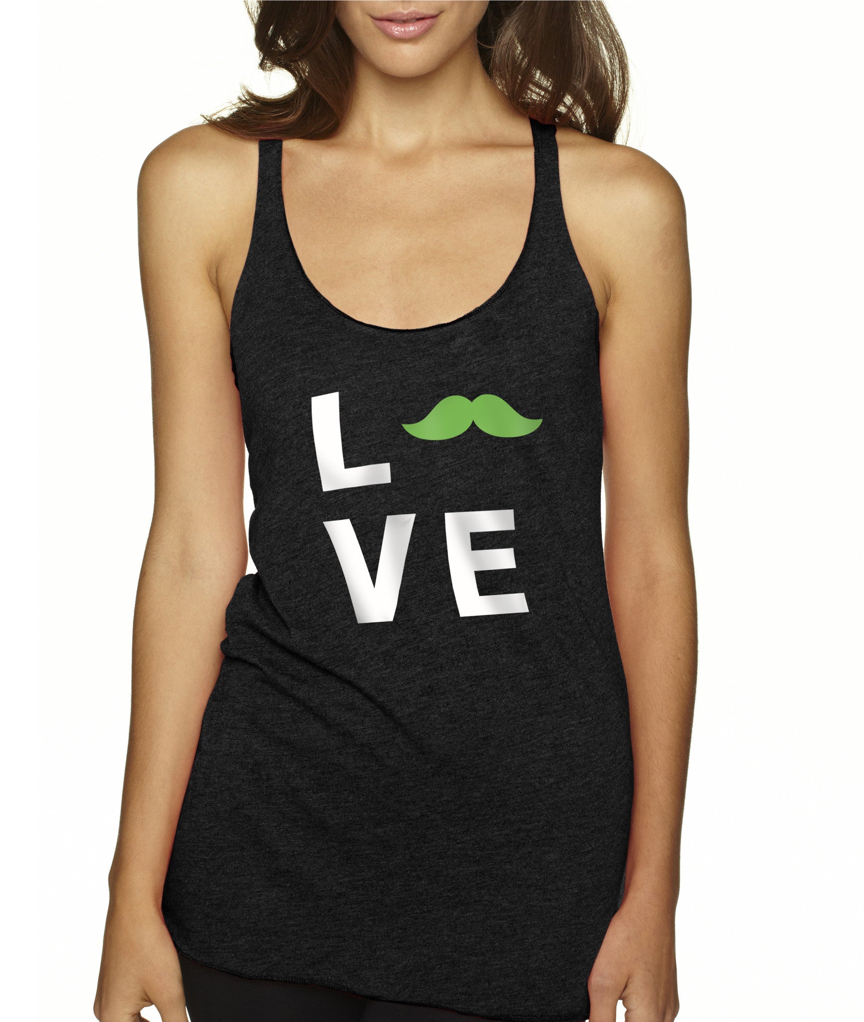 "Love" Tank, Apparel, Green Mustache, Mustache Munchies, healthy organic vegan gluten-free snack crackers